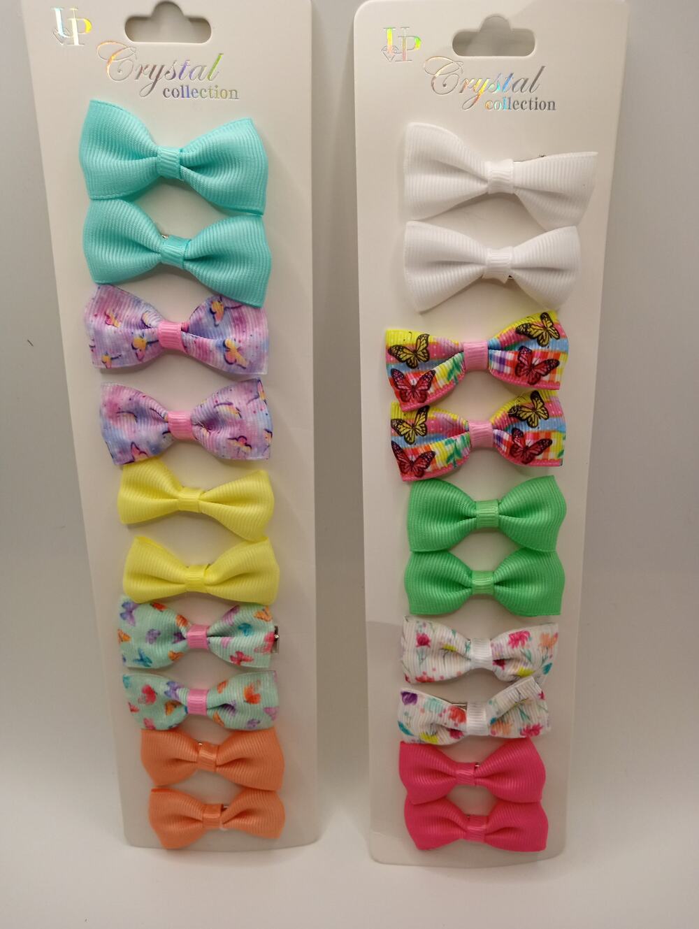 10 pairs of Baby Childrens Hair Bows Barrettes Assorted Colors Patterns 1027